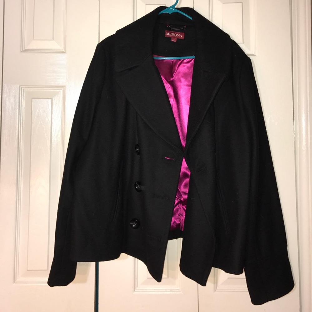 Black pea coat jacket